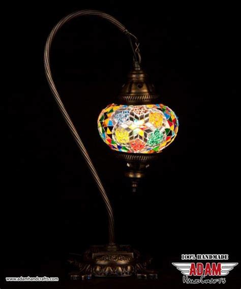 Swan Neck Mosaic Table Lamp Multi Color Model Large Mosaic