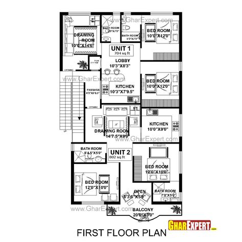 House Plan For 40 Feet By 60 Feet Plot Plot Size 267 Square Yards