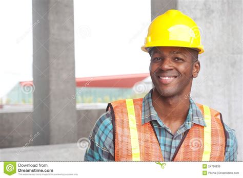 African American Construction Worker Stock Photo Image Of