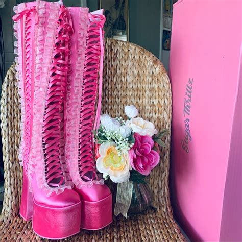 Dolls Kill Shoes New Sugar Thrillz X Dolls Kill Hot Pink Platform Boots Poshmark