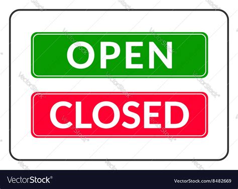 Open And Closed Door Sign Royalty Free Vector Image