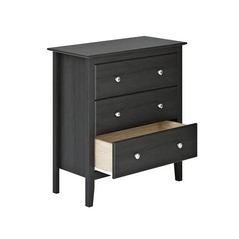 Easy Pieces Solid Pine Three Drawer Chest Pecan Chicgirlie Black