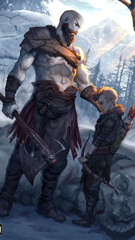 God Of War Wallpaper K Mobile Game Characters Illustration God Of War Poster Kratos Sony
