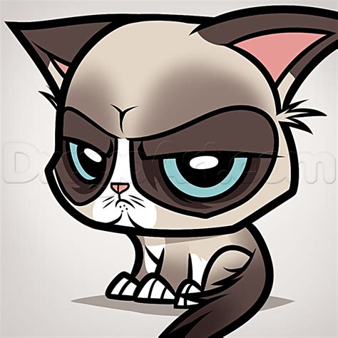 oc look at my cat drawing! How To Draw Chibi Grumpy Cat, Step by Step, Drawing Guide ...