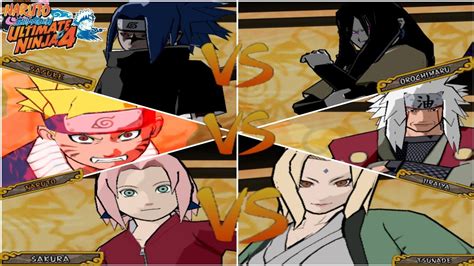 Naruto Ultimate Ninja 4 Cs2 Sasuke Otk Naruto And Pts Sakura Vs