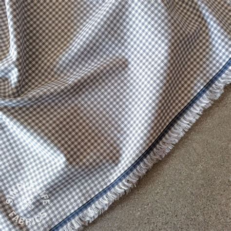 Gingham Fabric Yarn Dyed 100 Cotton Grey Oeko Tex Per Half Metre