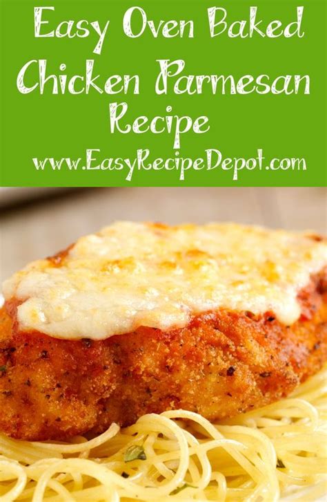 Serve the chicken parmesan over a bed of spaghetti with a sprinkle of parsley to garnish. Easy Oven Baked Chicken Parmesan | Recipe | Oven Baked ...
