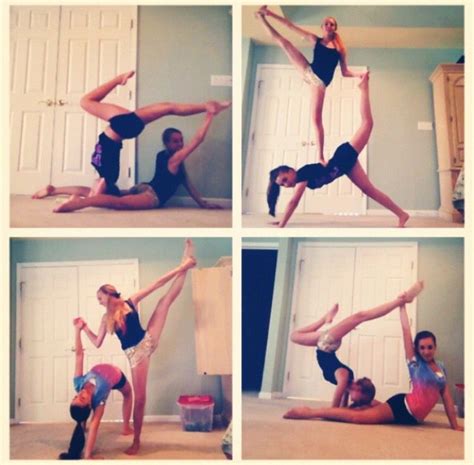 Friendship Yoga Cheer Poses Gymnastics Poses Best Friend Photography