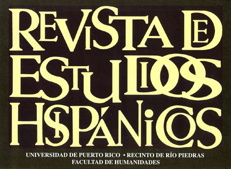 Seminario Federico de Onís Convocatoria Revista de Estudios Hispánicos