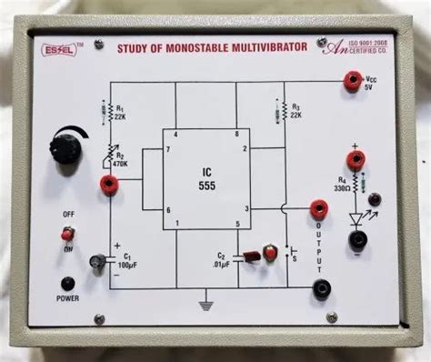 Monostable Multivibrator Using Ic 555 For Laboratory Packaging Type