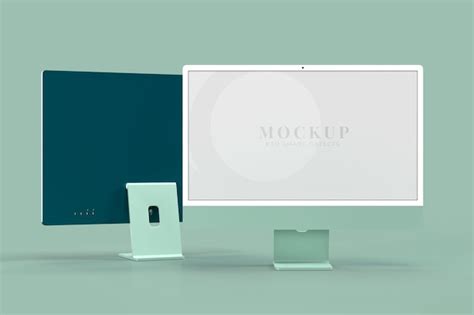 Premium Psd Monitor 24 Mockup Mockups Template For Presentation 3d