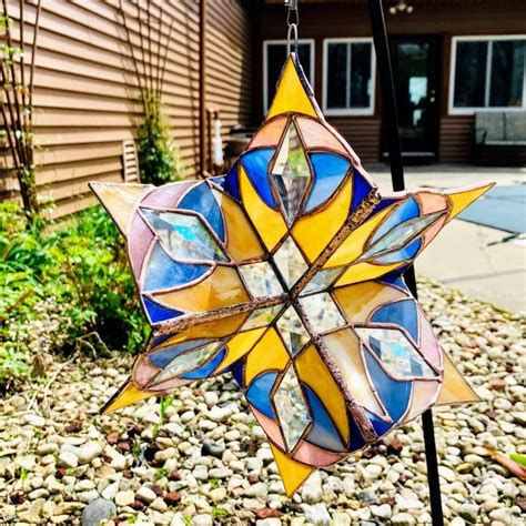 Spinning Stained Glass Sun Catcher With Dichroic Bevels In 2021