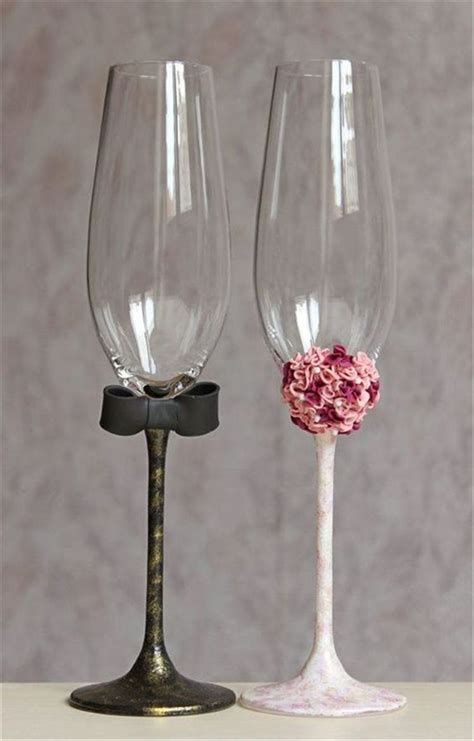 Glass Decoration Ideas Diy Wedding Champagne Flutes Ideas To Toast