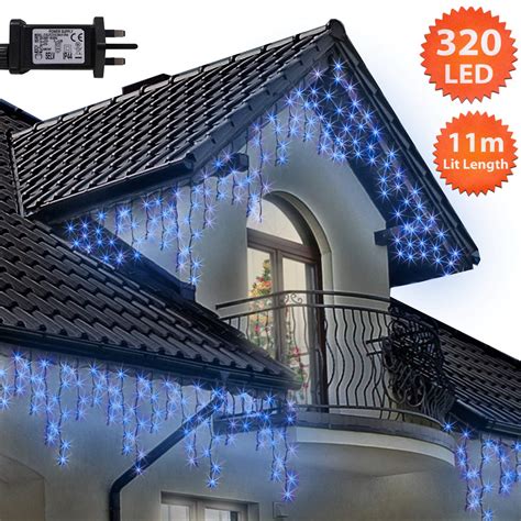 Icicle Lights 320 Led 11m Blue Outdoor Christmas Lights Indoor String