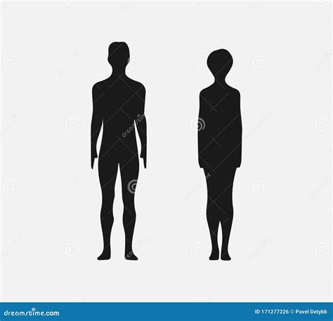 Woman And Man Silhouette Vector Illustration Flat Stock Illustration