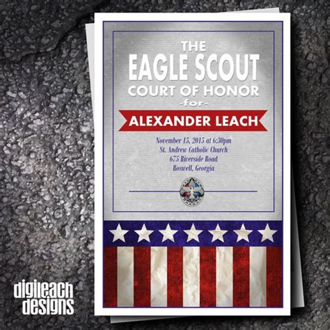 Every boy scout or that wants to achieve the higher rank should complete eagle scout application pdf using such tips: Eagle Scout Court of Honor Program Cover: Flag by ...