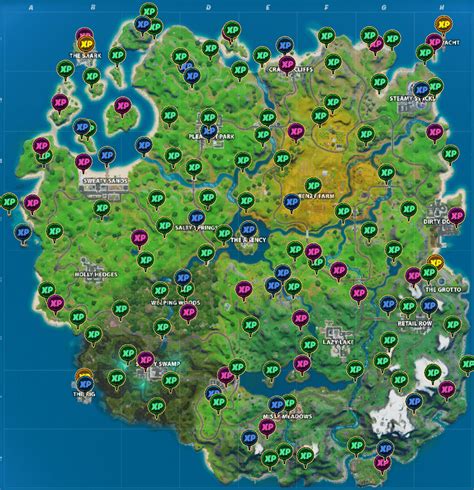 Fortnite All Xp Coin Locations Map Where To Collect 5 Xp