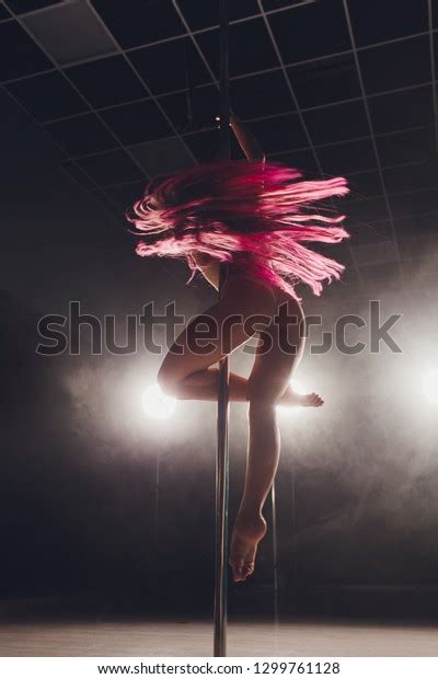 Red Haired Pole Dance Girl Exercises Stock Photo Edit Now