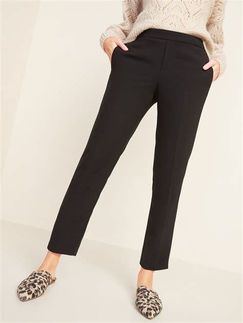 Old Navy Women S Mid Rise Straight Pull On Ankle Pants Black Jack