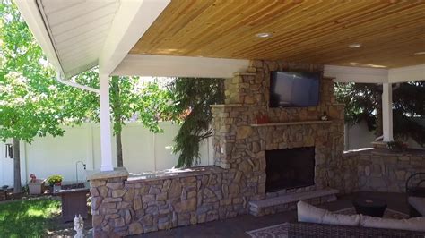 Ogden Covered Patio With Fireplace For Year Round Outdoor Entertaining