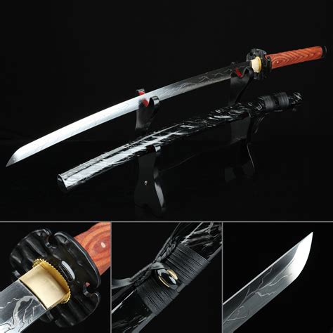 Handmade Manganese Steel Lightning Theme Carved Blade Real Katana