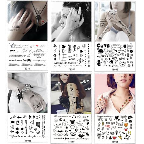 buy pack kit set of waterproof temporary tattoos fake body art prints fashion images stickers