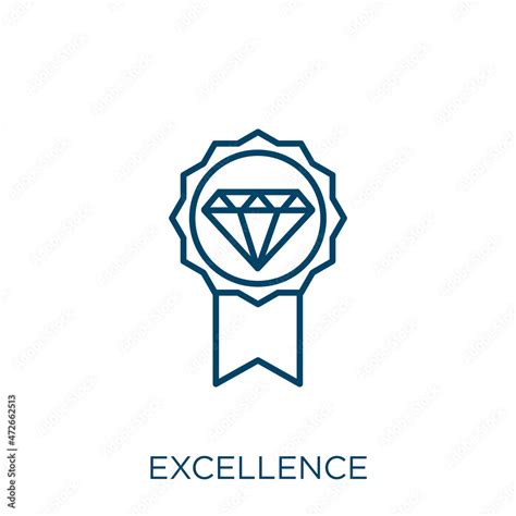 Excellence Icon Thin Linear Excellence Outline Icon Isolated On White