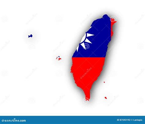 Mapa Y Bandera De Taiw N Ilustraci N Del Vector Ilustraci N De Cortina