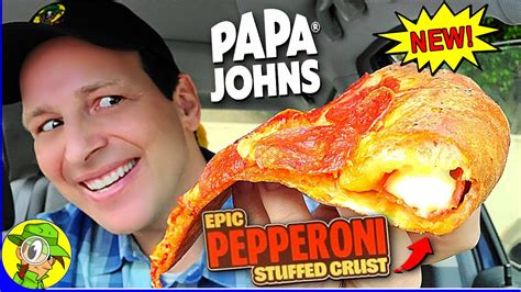 Papa Johns® 👨‍🍳 Epic Pepperoni Stuffed Crust Pizza Review 🏋️💪🐖🍕 First Look 👀 Peep This Out 🕵️