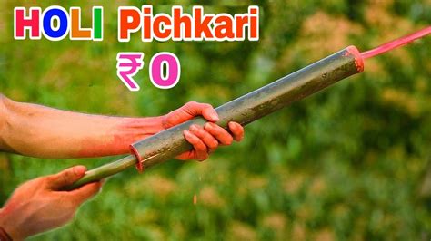 Homemade Powerfull Holi Pichkari With Bamboo Holi Colour Gun With