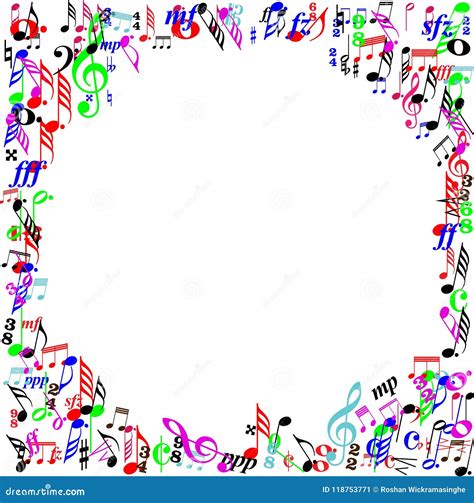 Baru 22 Colorful Music Note Page Border