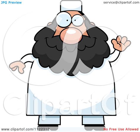 Cartoon Of A Chubby Muslim Man Waving Royalty Free Vector Clipart By