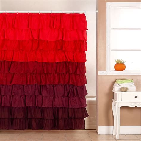 Shower Curtains Bed Bath And Beyond Ruffle Shower Curtains Bathroom Decor Colors Red Shower