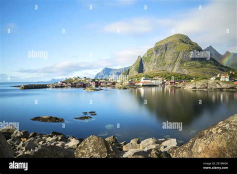 Panorama Of A Village Moskenes On The Lofoten In Northern Norway
