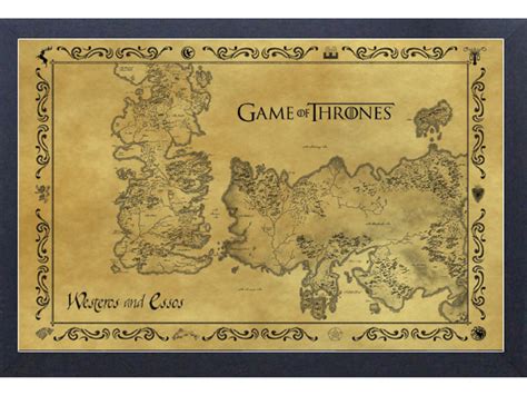 Game Of Thrones Antique Map Framed Art Print