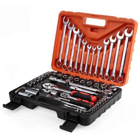 Car Repair Tools Kit 61pcs Socket Torque Ratchet Wrench Set Auto