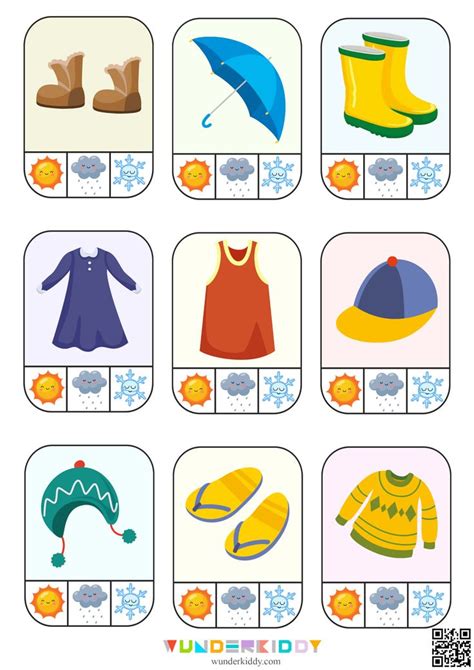 Learning Activity For Children Clothes And Weather Develops Imagination
