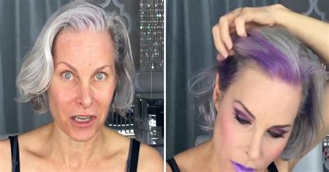 Short grey hair with purple. Woman Adds Purple Streaks To Her Gray Hair, Minutes Later ...