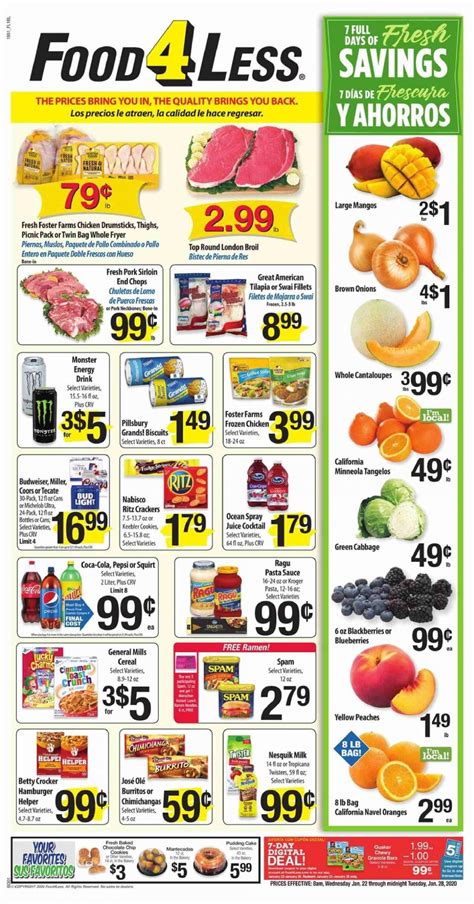 If you love getting great deals when you go supermarket shopping, then check out the selection available at your local food 4 less! Food 4 Less Ad Jan 22 - 28, 2020