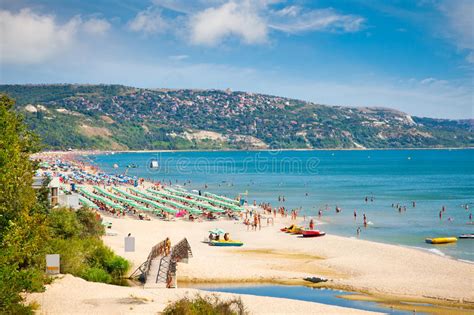 Golden Sands Beach In Bulgaria Stock Photo Image Of People Piasci
