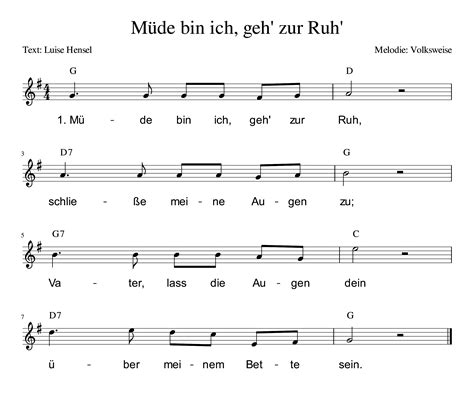 Müde bin ich, geh' zur Ruh' / Deutschland-Lese