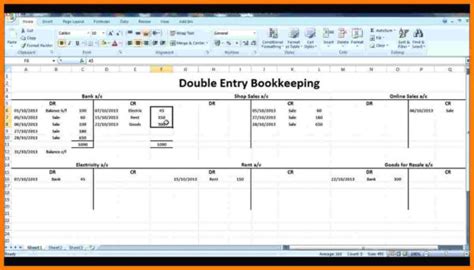 Double Entry Bookkeeping Spreadsheet In Excel Double Entry Bookkeeping