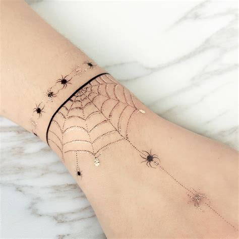 Halloween Spider Web Henna Temporary Tattoo By Paperself