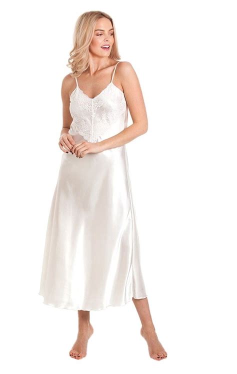 Nightie Satin Lace Long Chemise Negligee Nightdress Uk 10 28 Nightwear Ebay