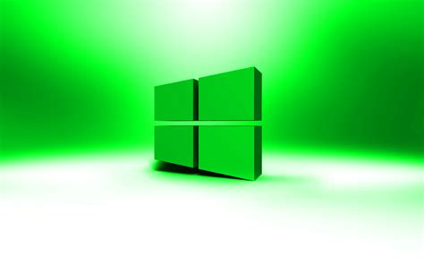 Download Wallpapers Windows 10 Green Logo Creative Os