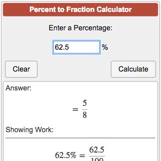 How to convert a percentage to a fraction. Percent to Fraction Calculator