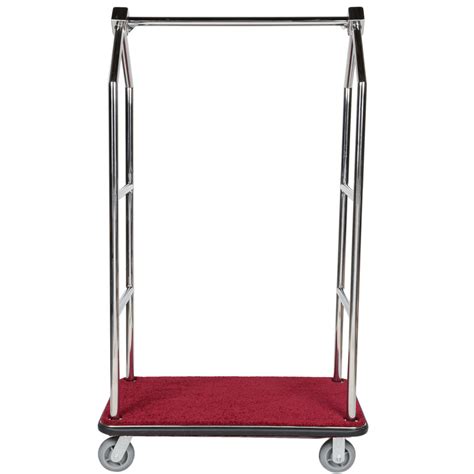 Aarco Lc 2c Stainless Steel Chrome Finish Luggage Cart With Clothing