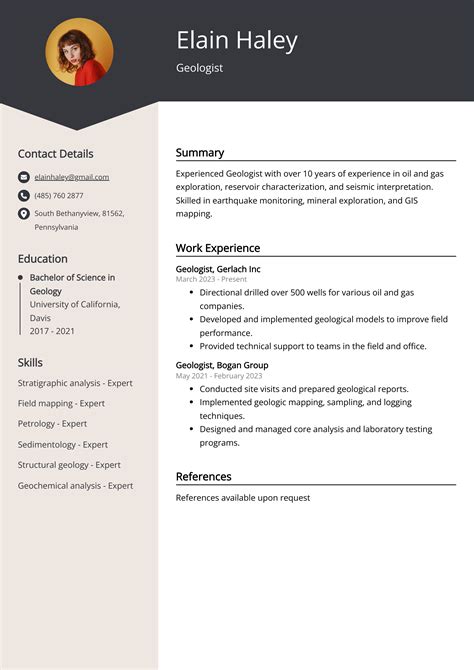 Geologist Resume Example Free Guide