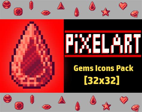 Pixelart Gems Icons Pack 32x32 By Bis