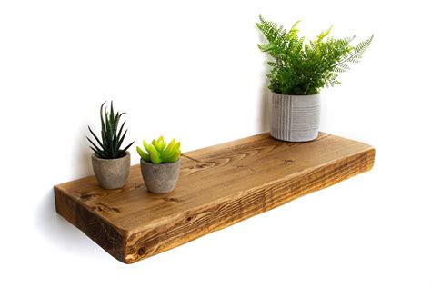Rustic Floating Shelf 22cm Deep 5cm Thick Handcrafted Using Solid Wood